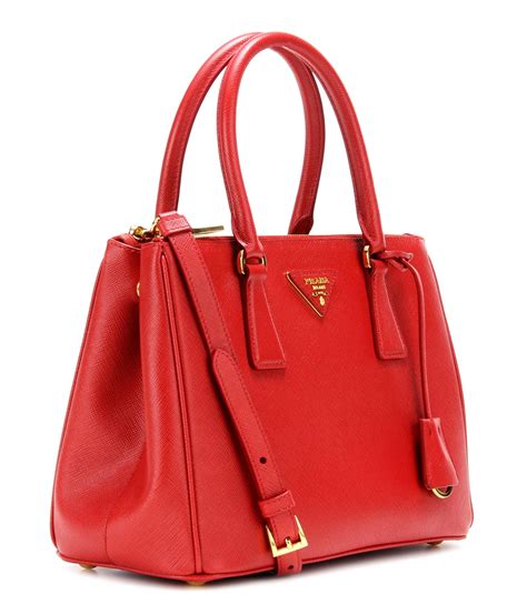 galleria small leather tote handbag by prada|More.